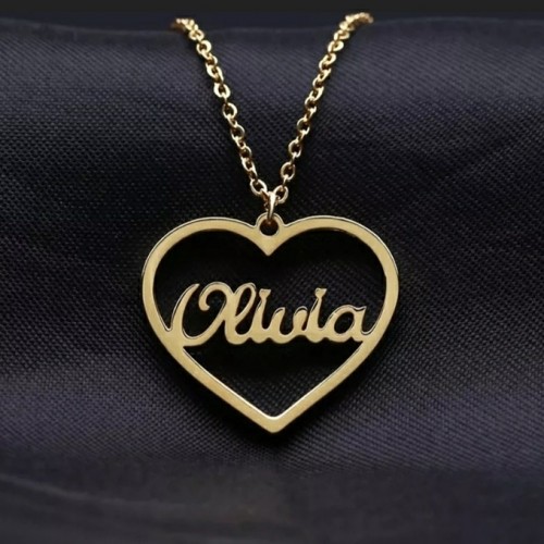 Heart Shaped Custom Name Necklace