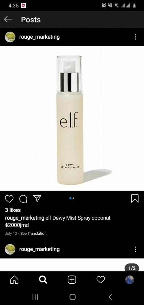 E.l.f Dewy Mist Spray. Coconut Flavored