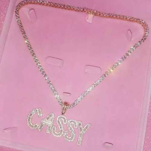 Custom Name Iced Out Initial Letters Tennis Chain