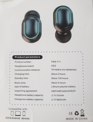 BNIB TWS-T11 V5.0 Bluetooth Earbuds For Sale