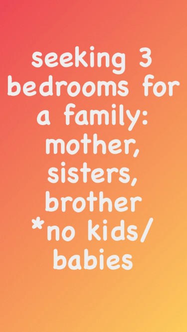 3 Bedroom For A Family: Mother, Sisters, Brother