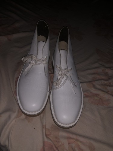 Clark’s Desert Boot , White Leather Uk Size 9 