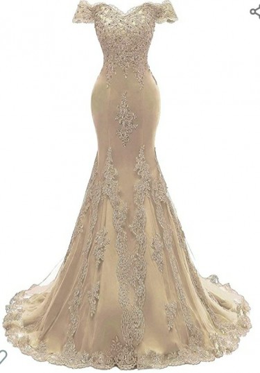 Light Gold Size 14 Wedding Dress, Royal Blue 10 Go