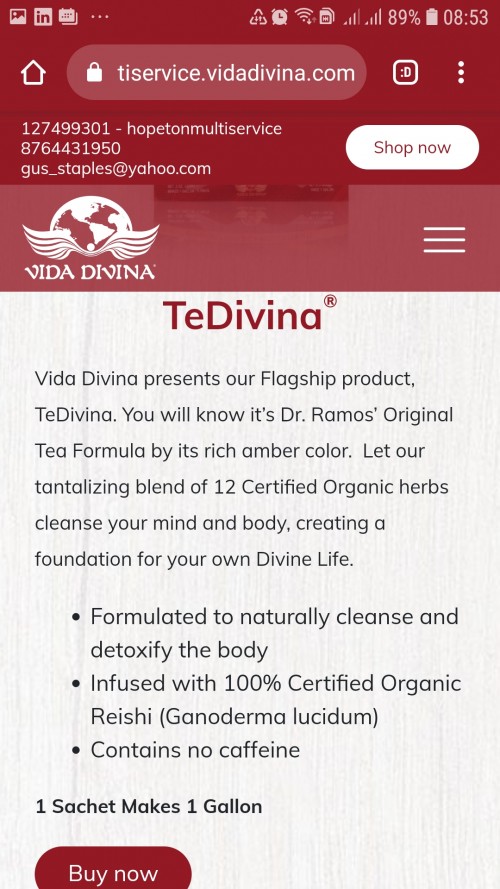 TeDivina Detox  And Weight Loss Tea