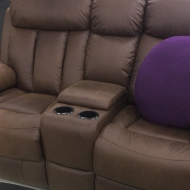 2 Seater Leather Couch With Cup Holder 