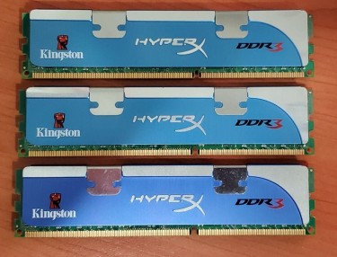 Used 6GB 3x2GB DDR3n Kingston - HyperX  PC  MEMORY