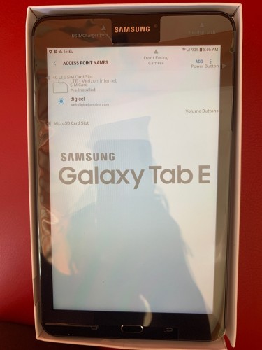 New 8” Samsung Galaxy Tab E 4G LTE Network Sim 