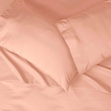 Queen Sheet Set With Pockets (Bright Salmon) 