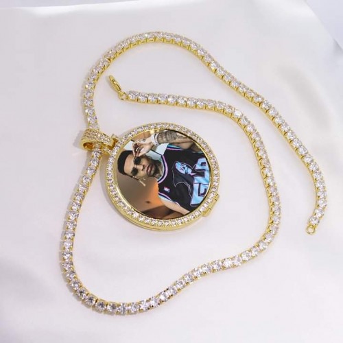 Iced Out Photo Pendant Necklace