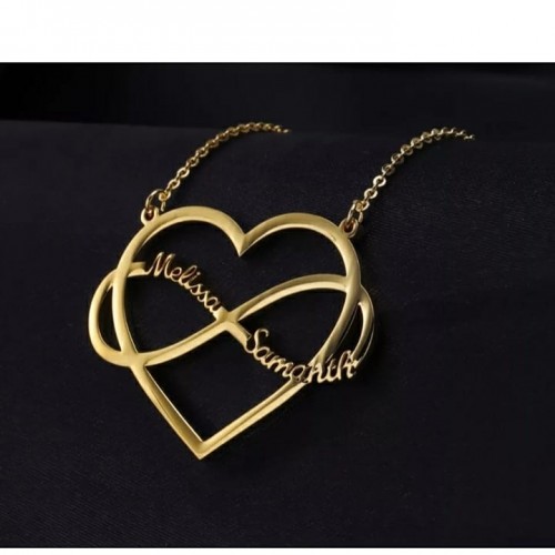 Heart Infinite Loop Custom Necklace
