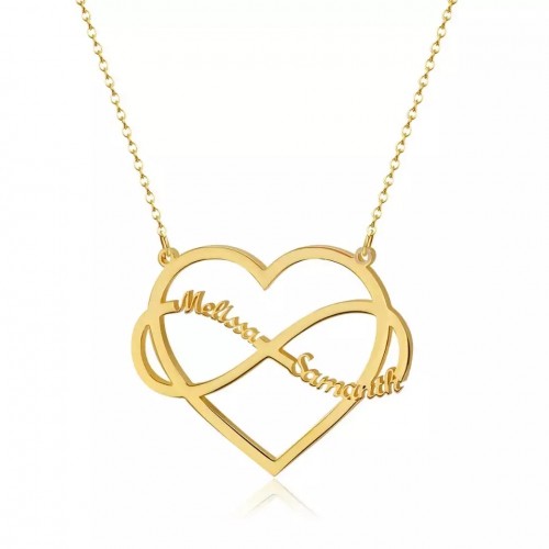Heart Infinite Loop Name Necklace