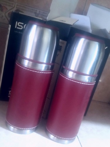 Stainless Steel Leather Warpped Coffee Bottles