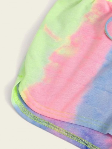 Tie And Dye Knot Waist Shorts