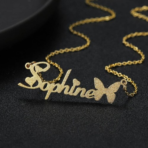 Frosted Style Customized Name Necklace