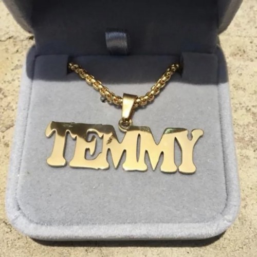 Full Caps Stainless Steel Customized Name Necklace