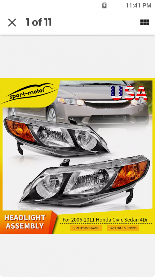 Honda Civics Headlamps 2006-2011