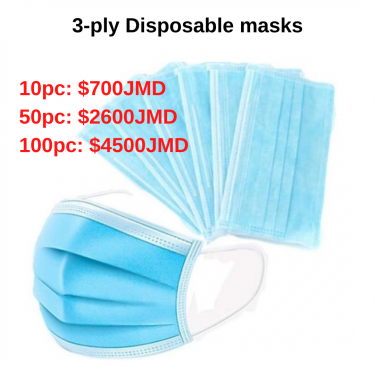 10pc/50pc/100pc: 3-ply Disposable Masks
