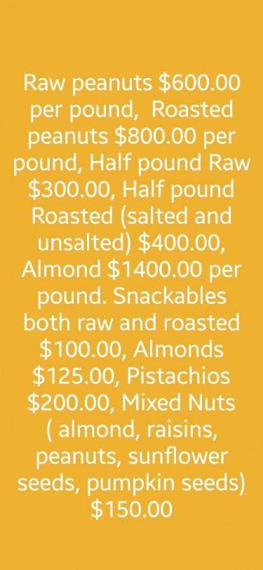 Roasted, Salted And Raw Peanuts Or Pistachios