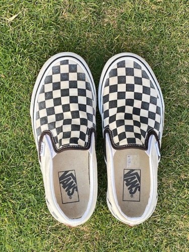 Preowned Slip On Checkered Vans US Size 7