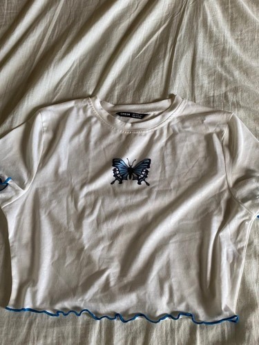 Cropped Butterfly Tee Size Small 