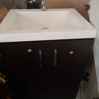 Bathroom Wooden Vanity Cupboard With Face Basin