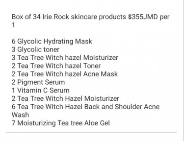 Box Of 34 Irie Rock Skincare Products
