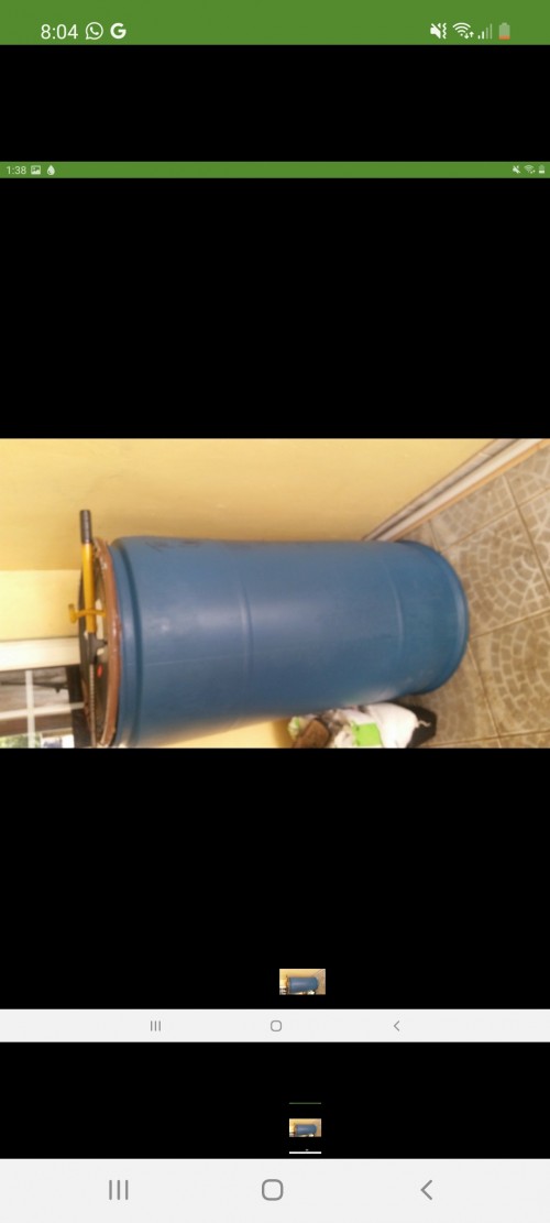 Blue Plastic Barrel