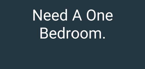 I'm Seeking A One Bedroom