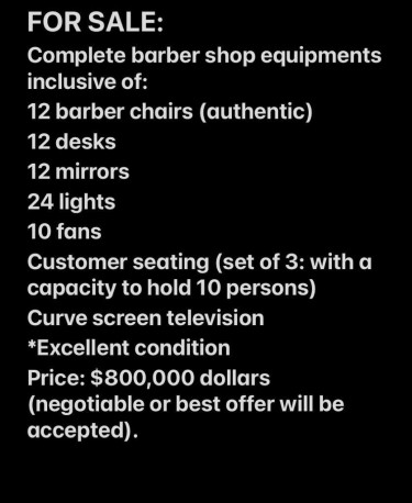 Barber Chairs And Other Equipments
