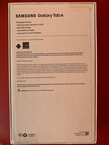 Sealed In Box 2019 Samsung Galaxy Tab A 8.0
