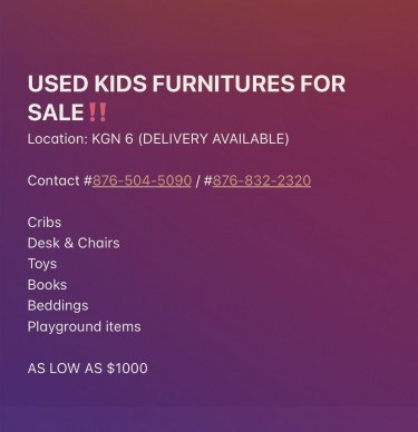 Yard Sale On Used Kids Furnitures. 