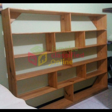 Book Shelf, Sokid Pine Board, 8 Ft Wide