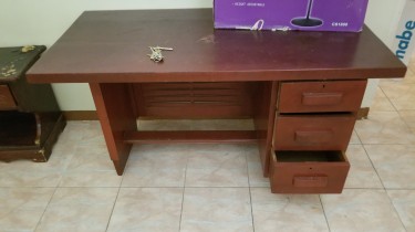 Wood Desk, Dressers, Single Beds,