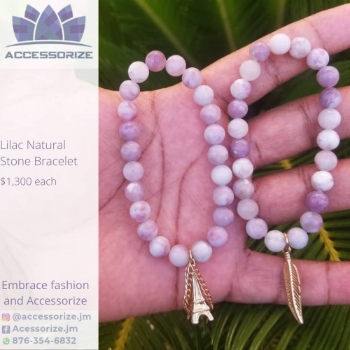 Lilac Natural Stone Charm Bracelet