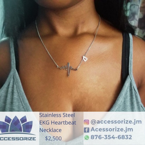 EKG Heart Stainless Steel Necklace