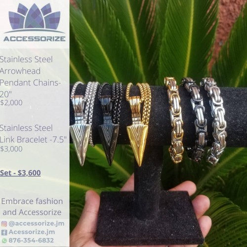 Arrowhead Pendant Chain And Bracelet