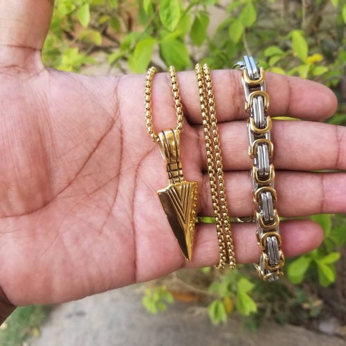 Arrowhead Pendant Chain And Bracelet
