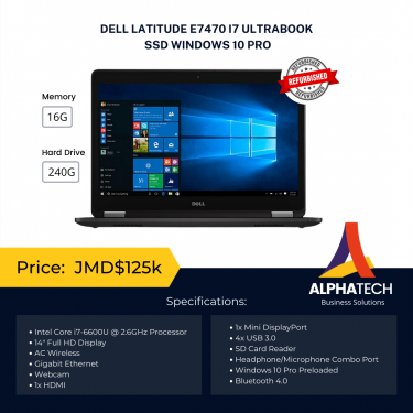Dell Latitude E7470 I7 Ultrabook SSD Windows 10Pro