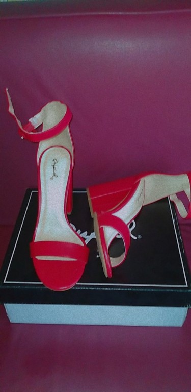 Qupid Red High Heels + Mini Purse