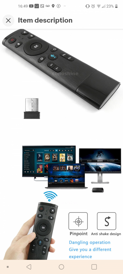 Wireless USB Voice Remote For Android TV