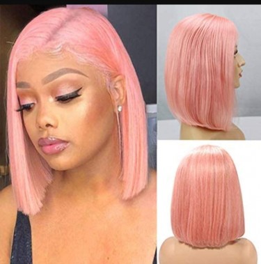Pink Closure Wig 12