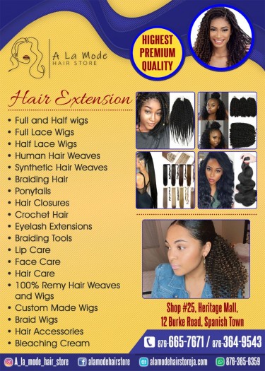 Hair Extension And Wigs (Price Ranges From $600 Up