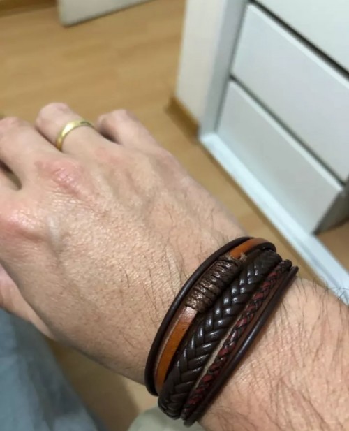 Genuine Leather Bracelet Magnet Lock