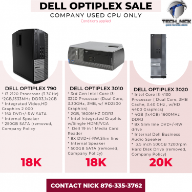 Dell Optiplex CPUs