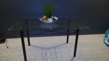 Glass Top Dining Table With 2 Chairs