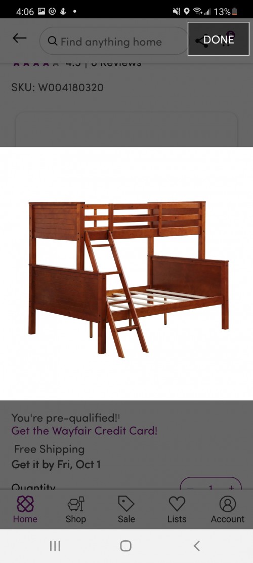 Bunk Bed Twin/Full (like New)