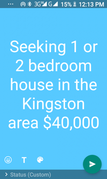 Seeking 1/2 Bedroom House 