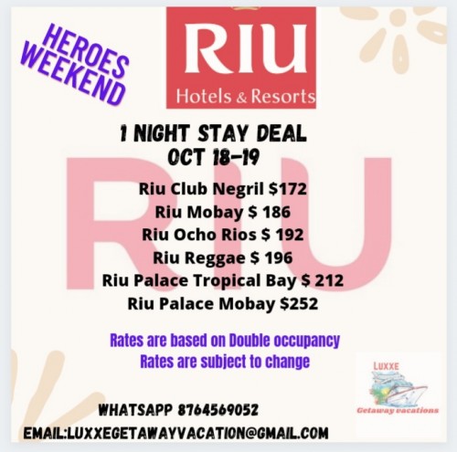 Riu 1 Night Stay Deal