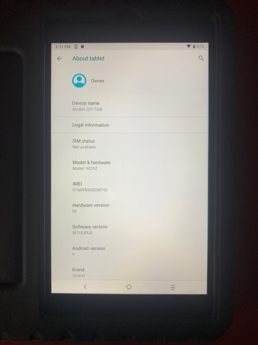 2019 Alcatel Joy 8” Tablet 32GB Storage And 2GB Ra