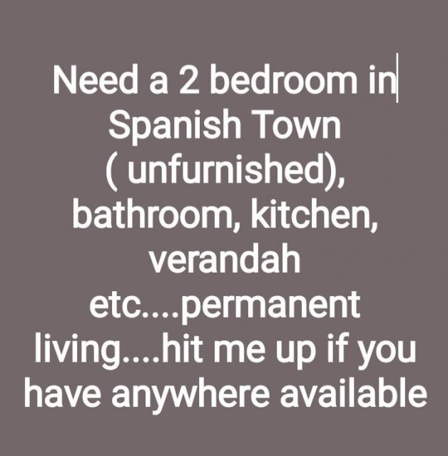 2 Bedroom Unfurnished Needed